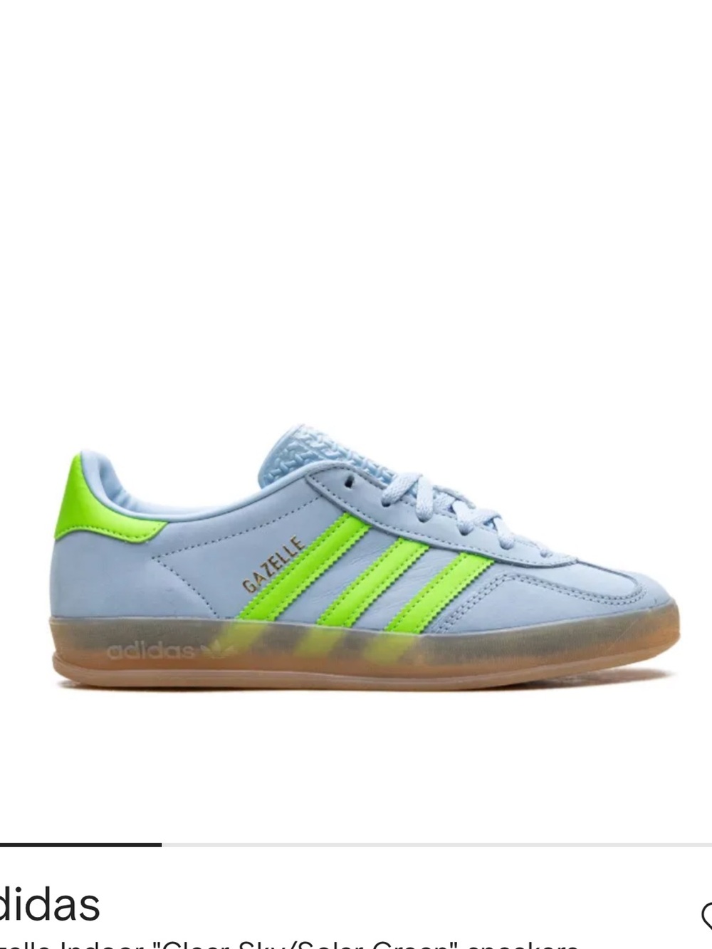 adidas Gazelle in Sky Blue with Neon Green Accents